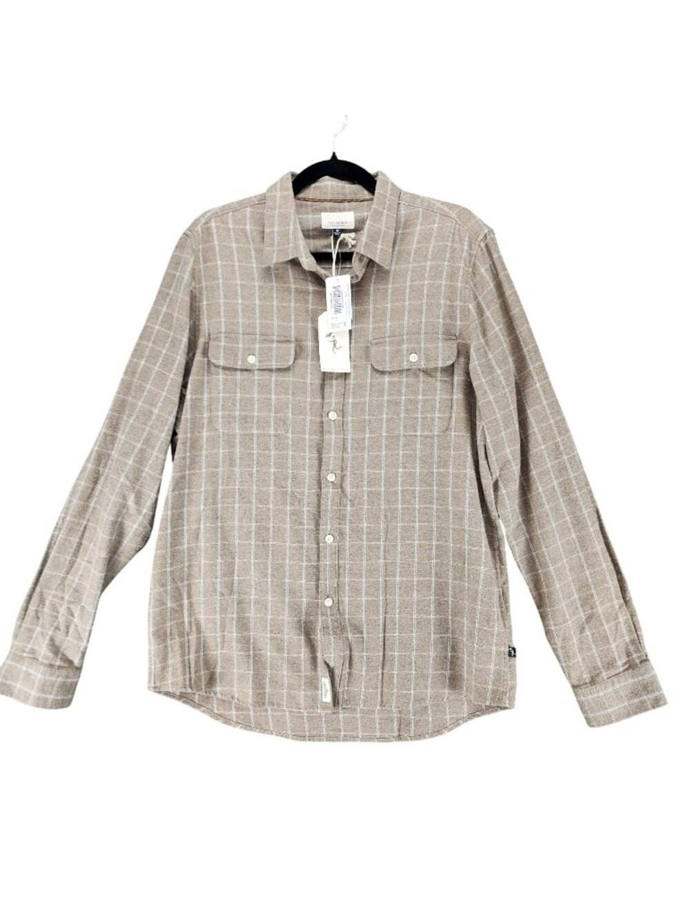 Civil Society Shirt Mens Medium Taupe Long Sleeve Button Up *NWT*